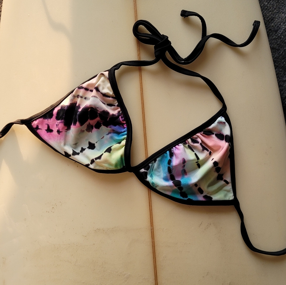 Multi Colored Tie Dye Bikini Top
